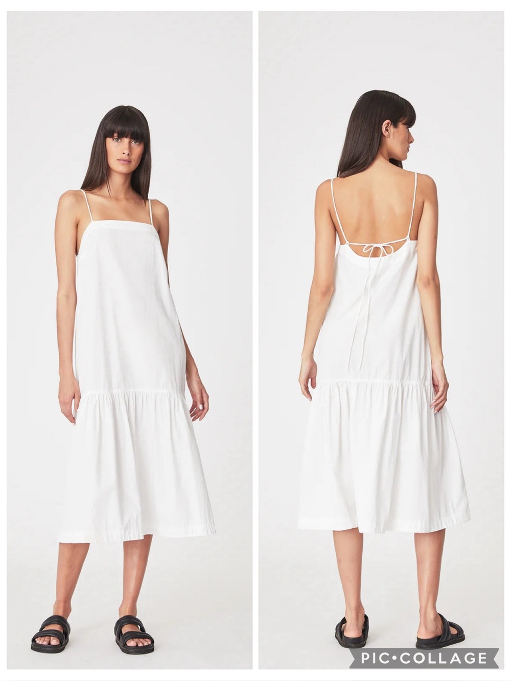 Rowie the Label Sunny Organic Cotton Midi Dress Size Small 
Poplin Prairie